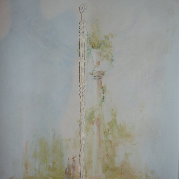 Handmade Crochet Macrame Rope Bohemian Basket Hanging Planter Flower Pot Holder - Picture 4 of 5